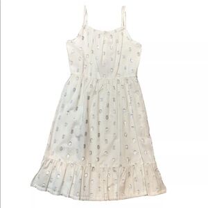 Crazy 8 Girls White & Silver Polkadot Sundress 6